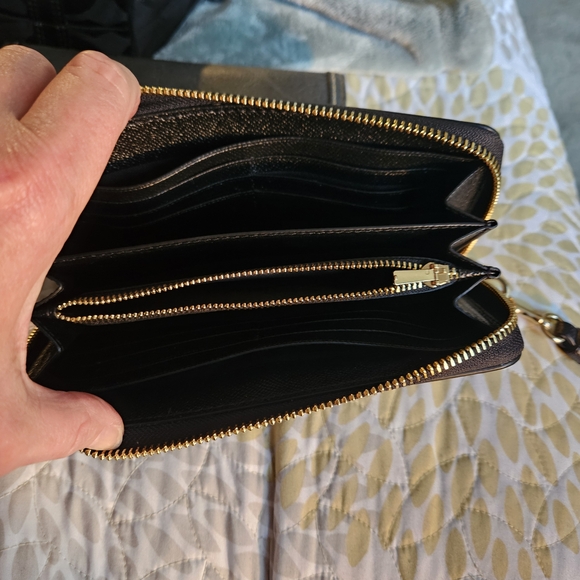 Coach Black Wristlet with Gold Accents - Picture 3 of 7